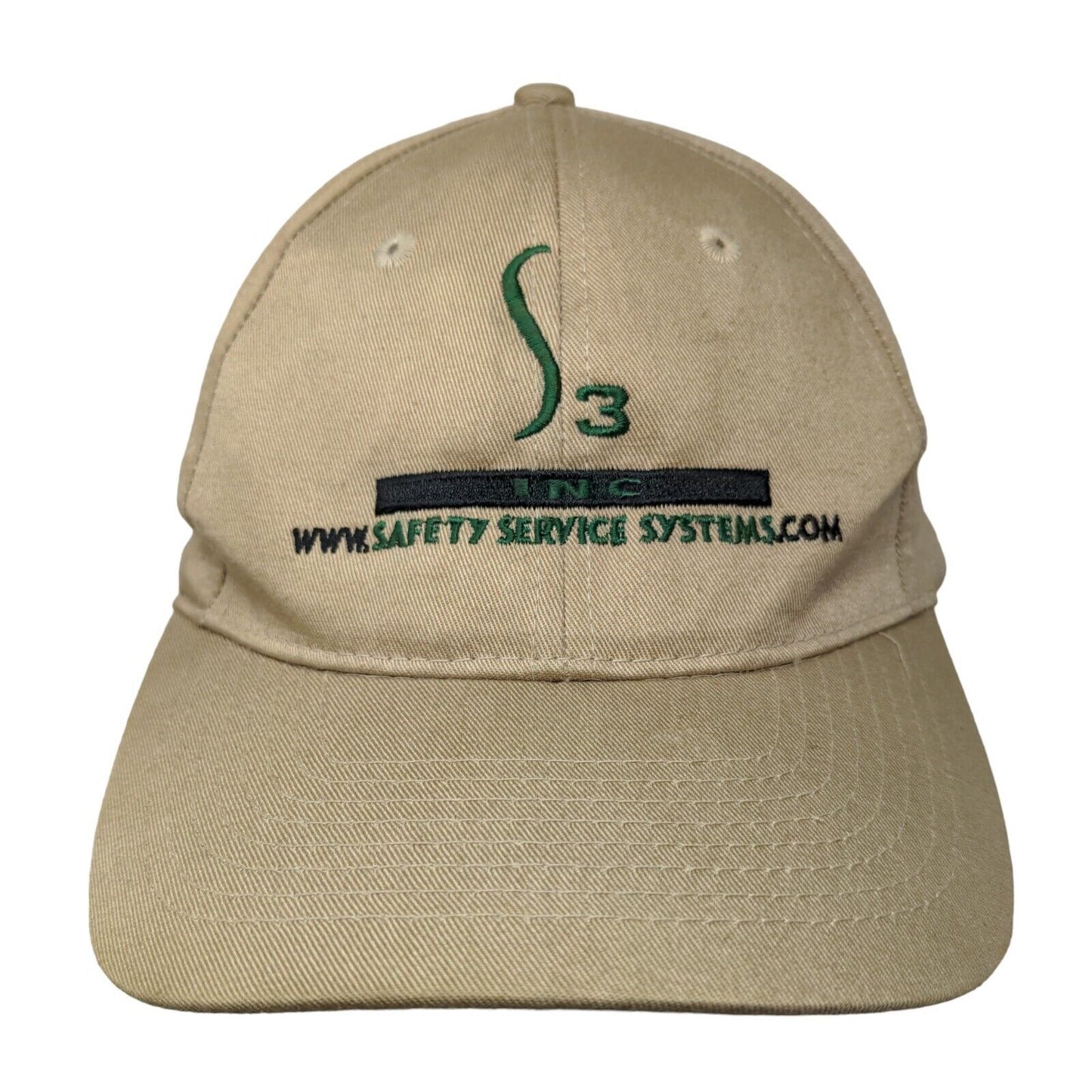 Safety Service Systems Strapback Hat Tan Adjustable Embroidered Logo 100% Cotton