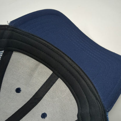 Outdoor Cap Trucker Hat Blue One Size Mesh Snapback Rubber Patch Honeycomb Logo