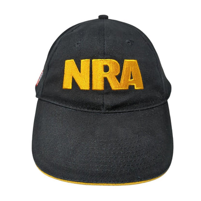 NRA USA Flag Strapback Hat Black One Size Adjustable Embroidered 6 Panel