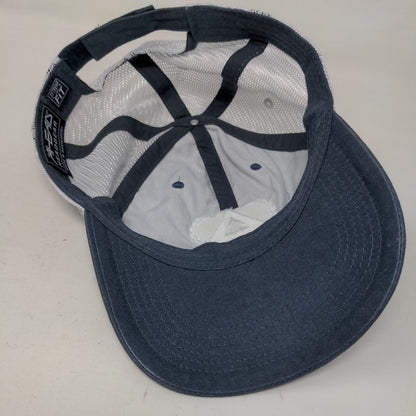 Ahead Strapback Mesh Back Trucker Hat Blue Extreme Fit Embroidered