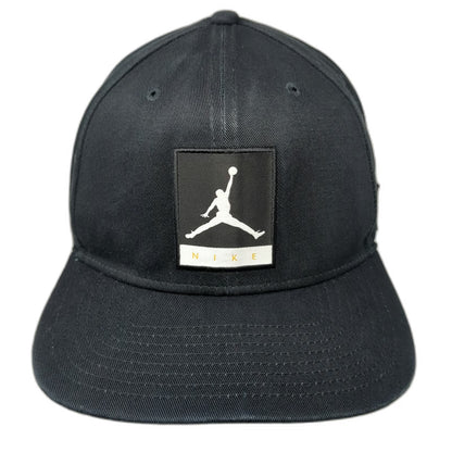 Nike Snapback Hat Black One Size Jordan Jumpman Patch 6 Panel Logo Athletic
