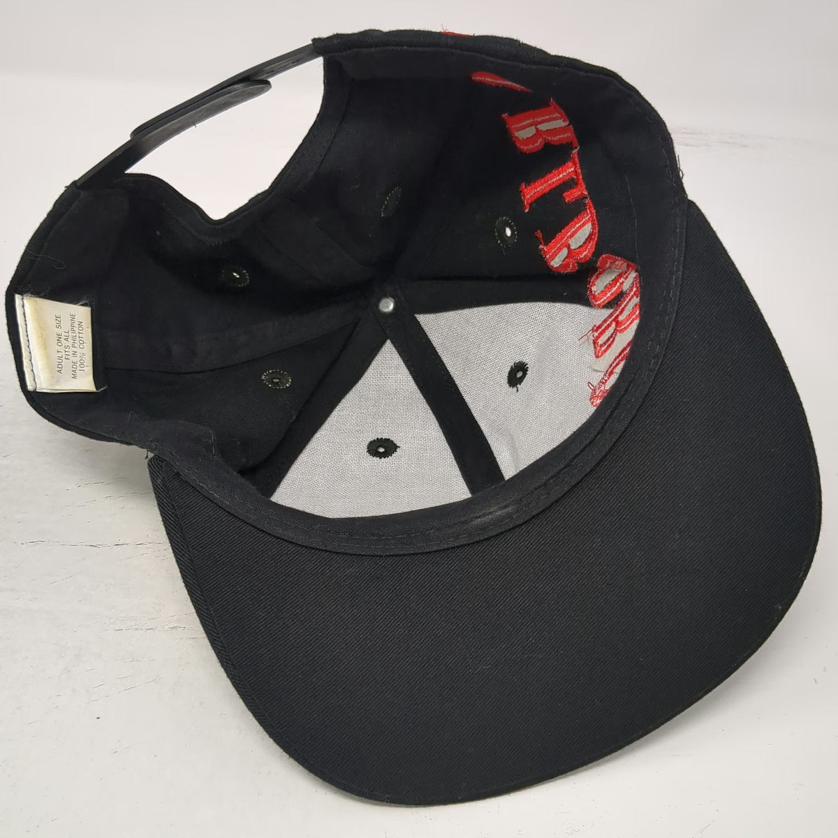 Marlboro Snapback Hat Black One Size Red Embroidered Cowboy Logo Side Patch