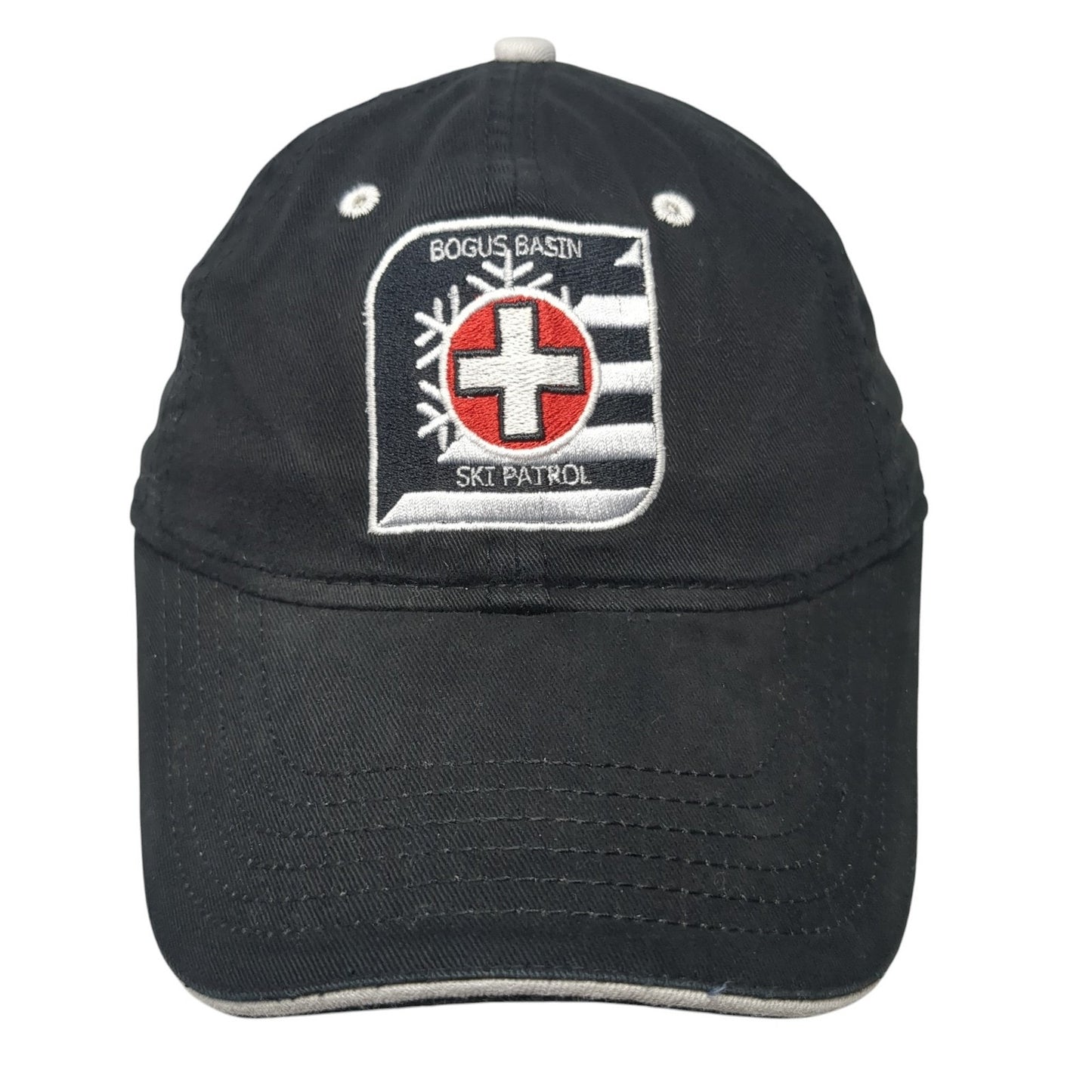 Bogus Basin Ski Patrol Slideback Hat Black One Size Embroidered Sportsman
