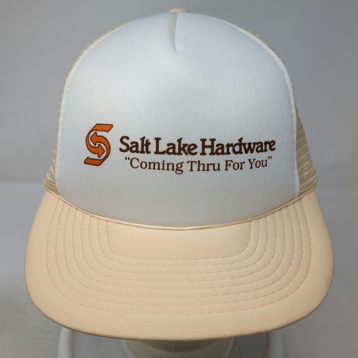 Mohr's Salt Lake Hardware Hat Beige One Size Trucker Hat Mesh Back Snapback Foam