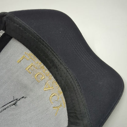 Legacy Motor Club Trucker Hat Black One Size Mesh Back Snapback Gold Embroidery