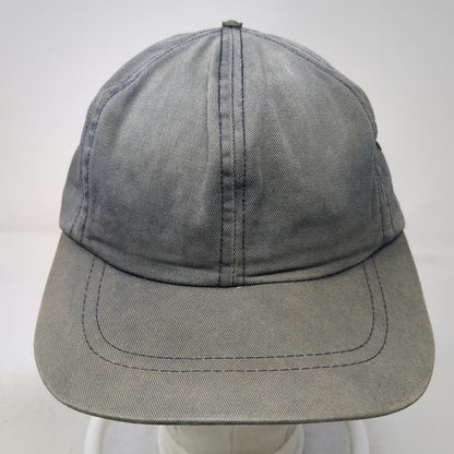 Eddie Bauer Baseball Cap Blue One Size Made USA Cotton Elastic Back Hat Vintage