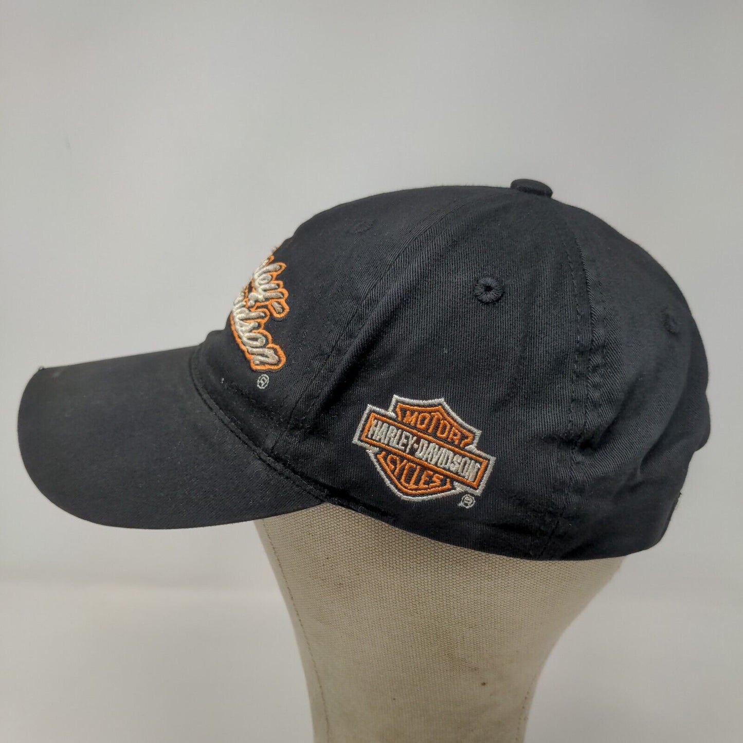 Harley Davidson Motorcycles Men's Strapback Hat Black OSFA Embroidered Flames