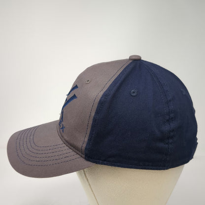 Vortex Snapback Hat Gray Blue One Size Embroidered Logo Two Tone Baseball Cap