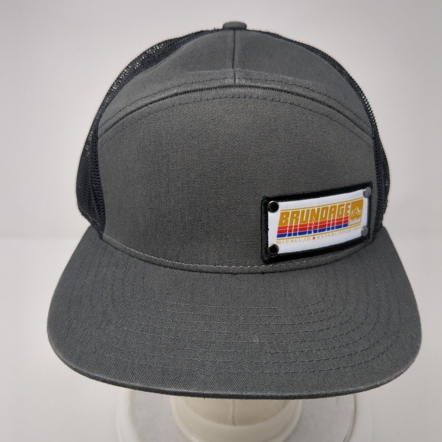 Brundage Snapback Trucker Hat`Gray One Size Adjustable Mesh Back Richardson