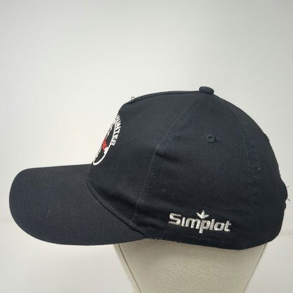 5 Panel Black One Size Simplot Hazard Hunter Crosshair Logo Adjustable Strap Hat