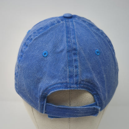 Unbranded Strapback Baseball Cap Blue One Size Adjustable Vented Holes Blank
