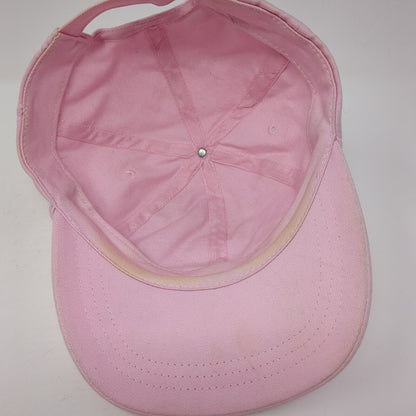 Unbranded Strapback Hat Pink One Size Adjustable Vented Holes 6 Panel Blank