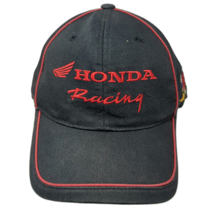 Fox Honda Racing Baseball Cap Black XL Fitted Hat Red Piping Graphic Motocross
