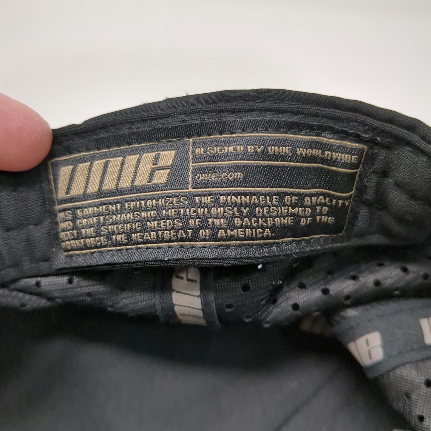 UNIE Trucker Hat Black OSFM Laser Perforated Rope Snapback Performance Logo Cap