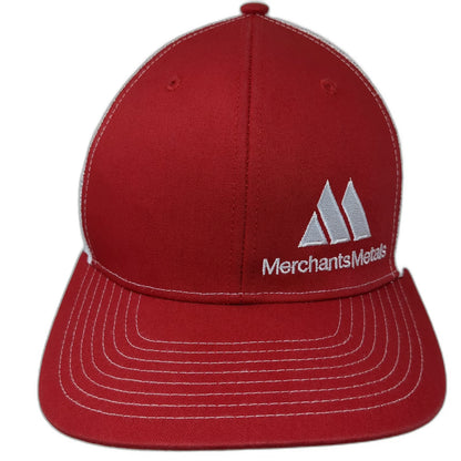 Richardson Trucker Hat Red One Size Merchants Metals Mesh Snapback Fencing Logo