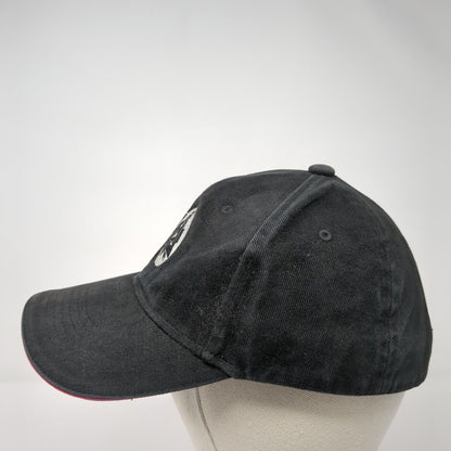 FHB Slideback Hat Black One Size Adjustable Embroidered Vented Holes 6 Panel