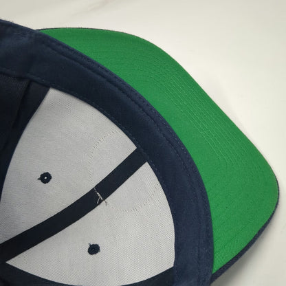 Yupoong Snapback Blue One Size Hat Shine Supply Leather Patch Green Undervisor