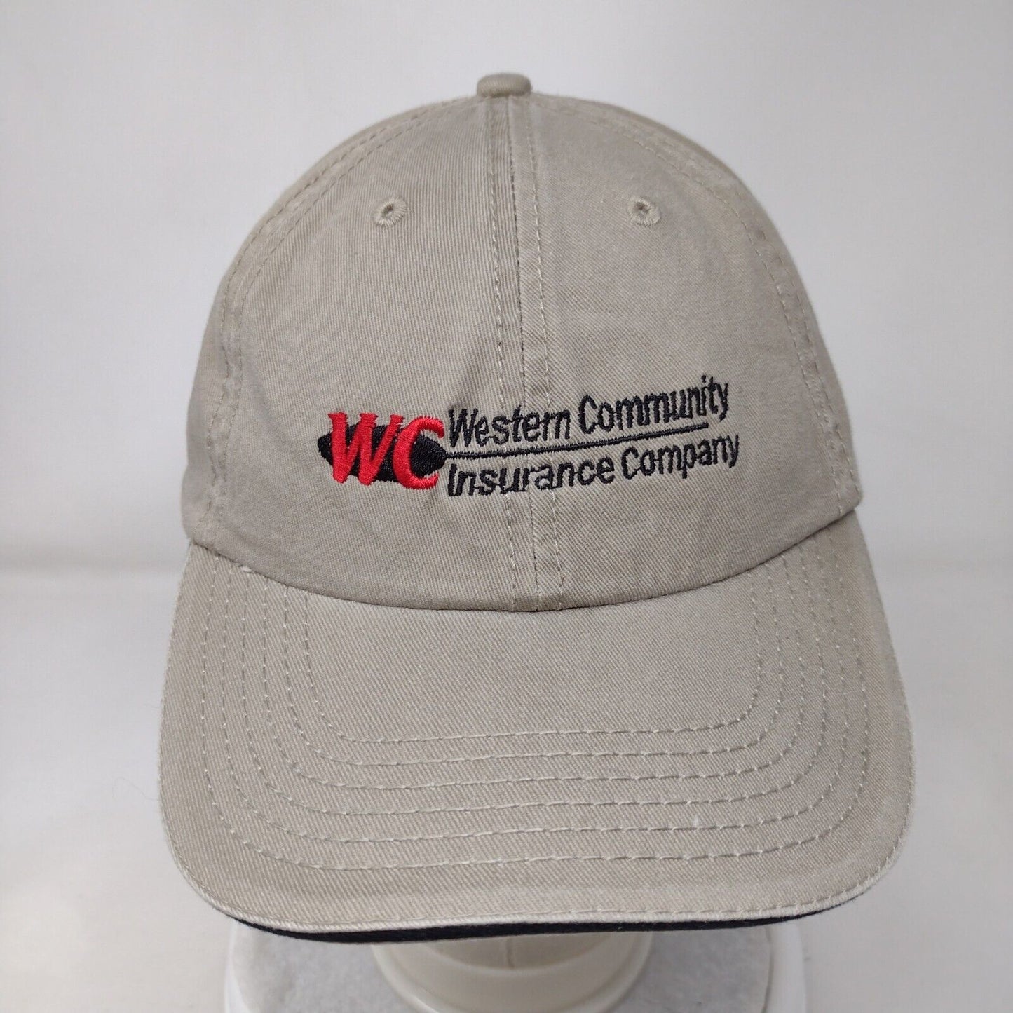 Western Community Strapback Hat Tan OS Adjustable Embroidered Port & Company
