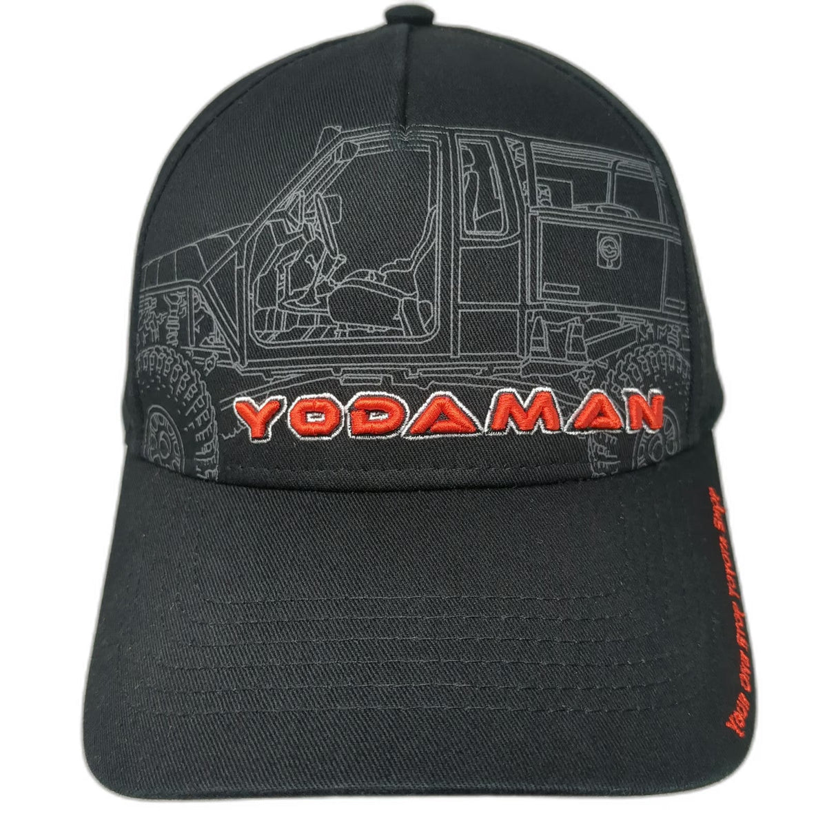 Yodaman Toyota Shop Truck Graphic Black Red Baseball Cap Hat One Size Slideback