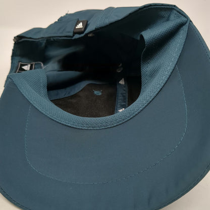 Adidas Baseball Cap Blue One Size Adjustable Rubberized Logo Performance Hat