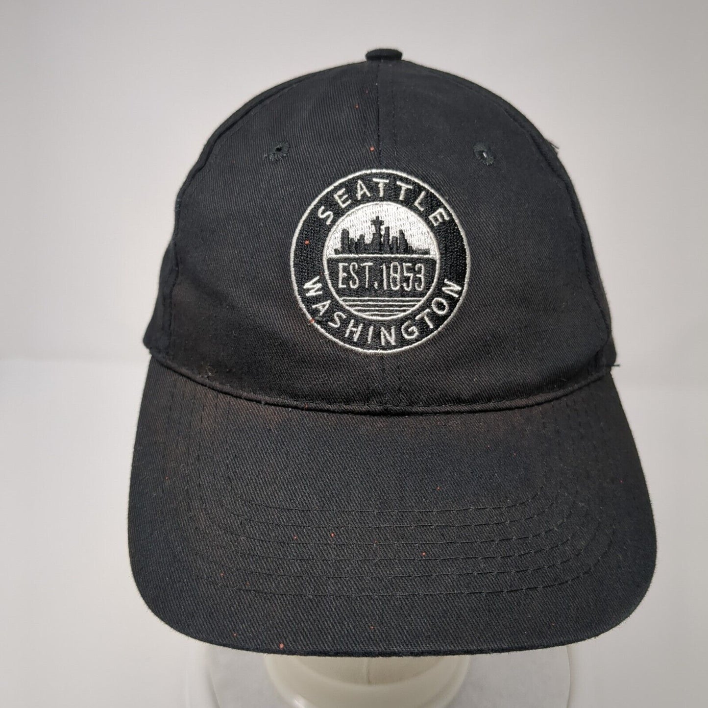 Seattle Washington Est. 1853 Strapback Hat Black OSFA Adjustable Solid
