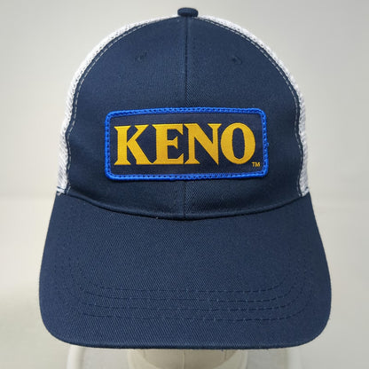 KENO Blue One Size Trucker Hat Mesh Back Snapback Embroidered Patch Gaming Logo