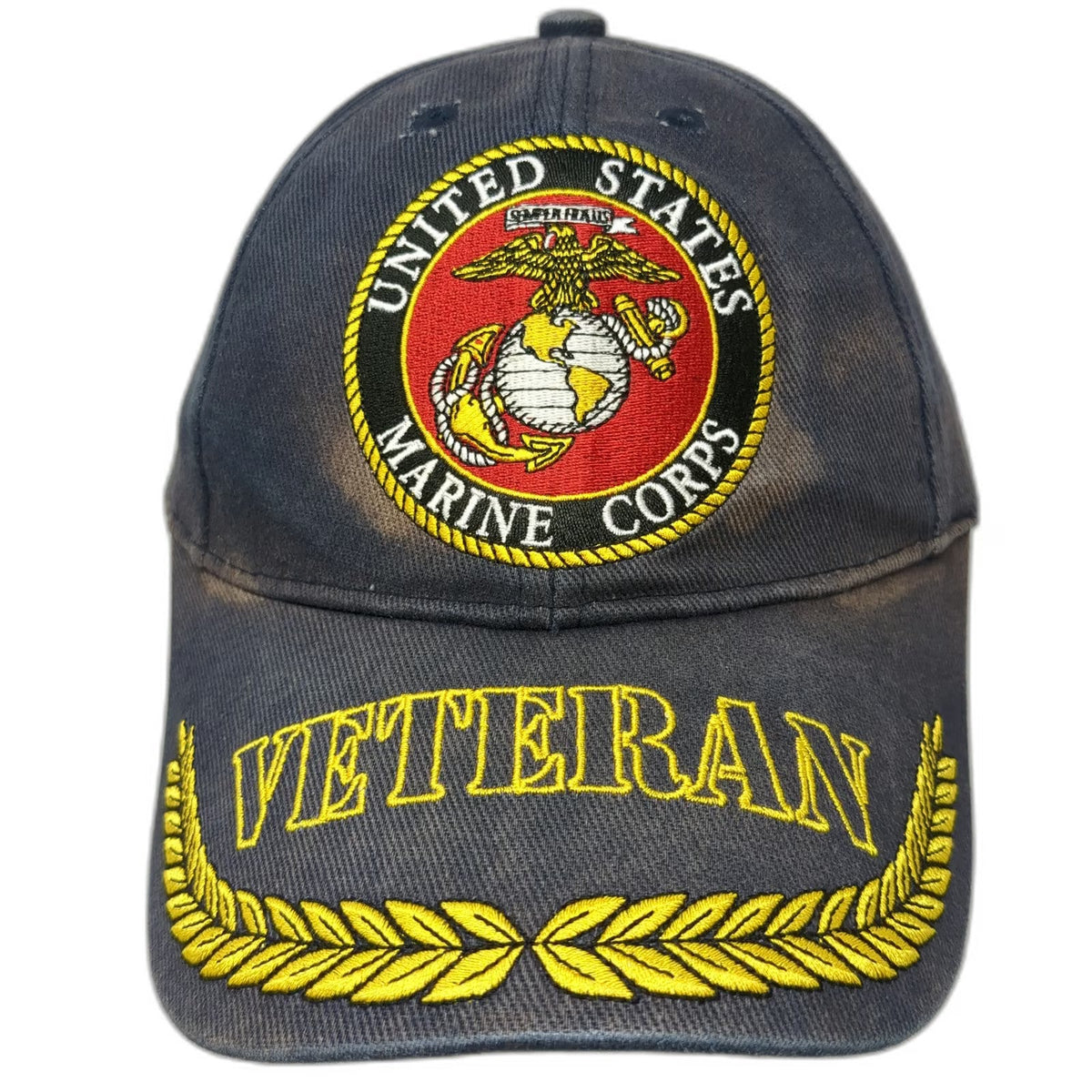 Blue Baseball Cap One Size USMC United States Marine Corps Veteran Hat Emblem