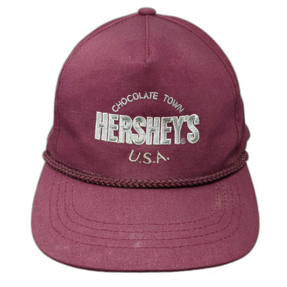 Yupoong 5 Panel Red Hat One Size Hershey's Chocolate Town USA Rope Snapback