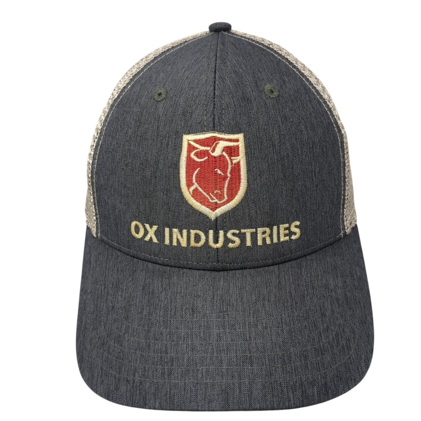 Ox Industries Snapback Trucker Hat Gray OS Adjustable Embroidered Mesh Back