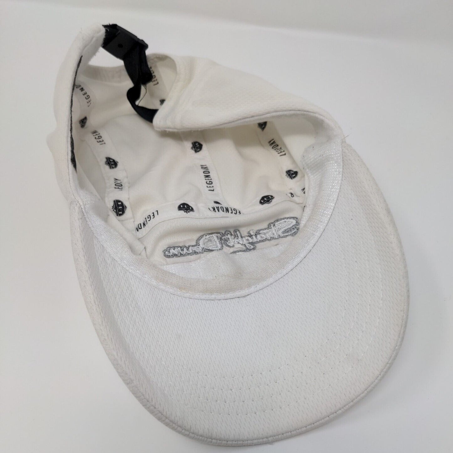 Straight Down Strapback 5 Panel Hat White One Size Embroidered Legendary