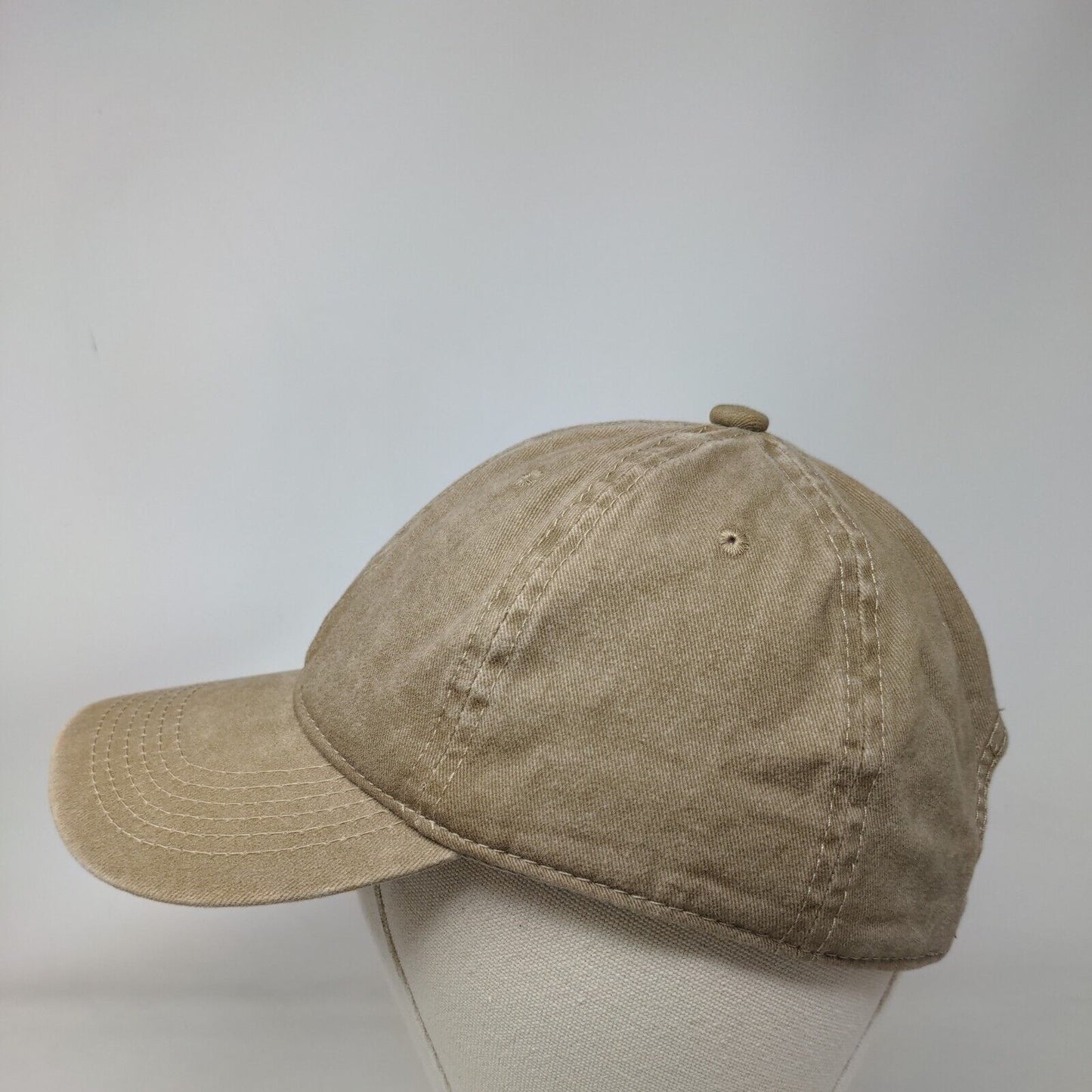 TSSGBL Slideback Hat Tan OSFM Adjustable Vented Holes 6 Panel Blank Cotton
