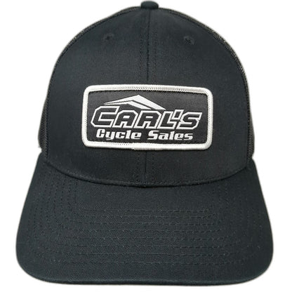 Richardson Trucker Hat Black One Size Carls Cycle Sales Mesh Snapback Patch Logo