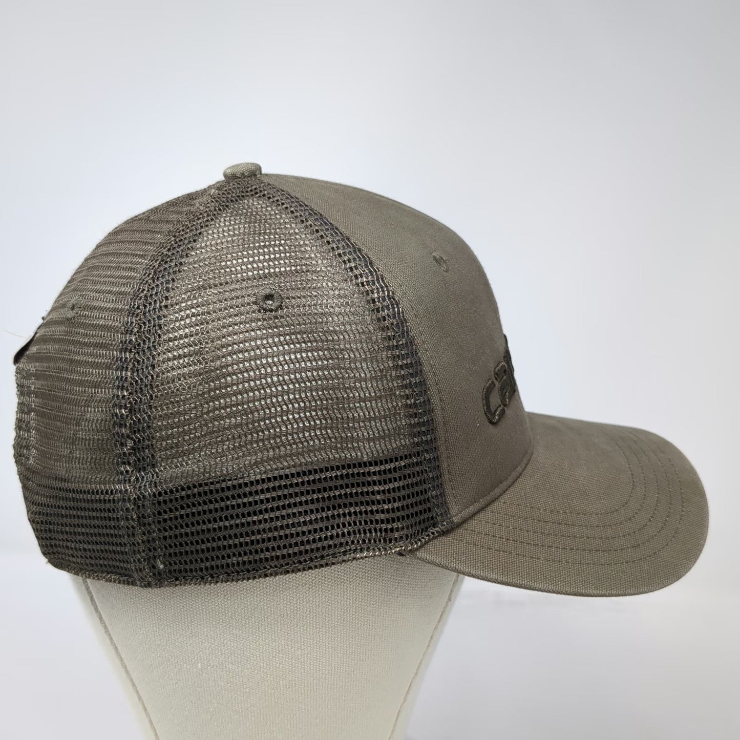 Carhartt Trucker Hat Gray Brown One Size Mesh Snapback Embroidered Logo