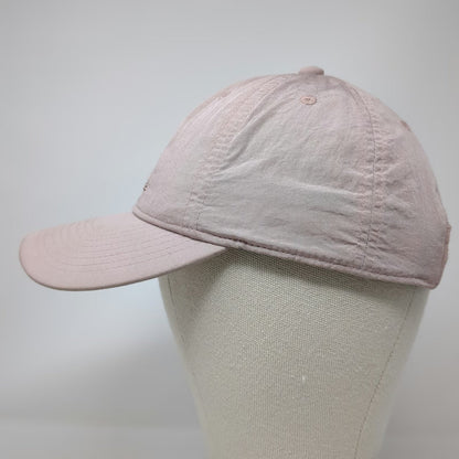 Adidas Baseball Cap Pink One Size Nylon Gold Logo Adjustable Slideback Strap Hat