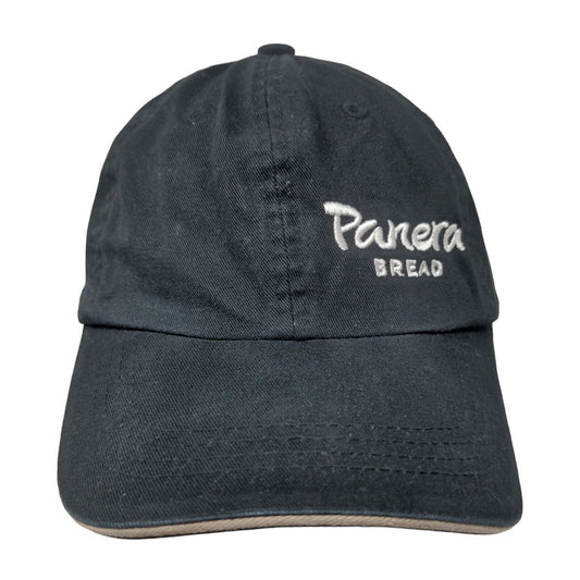 Panera Bread Strapback Hat Black One Size Embroidered Port Authority 6 Panel