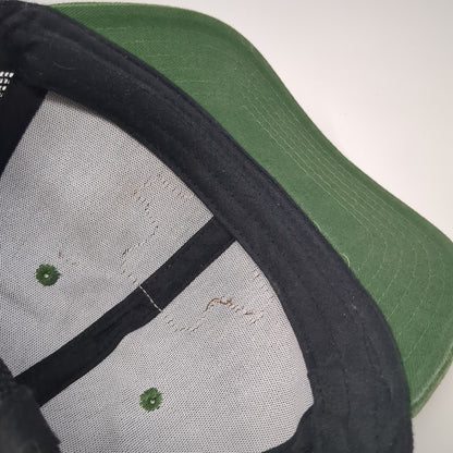 Wyoming Leather Patch Snapback Trucker Hat Green One Size Mesh Back