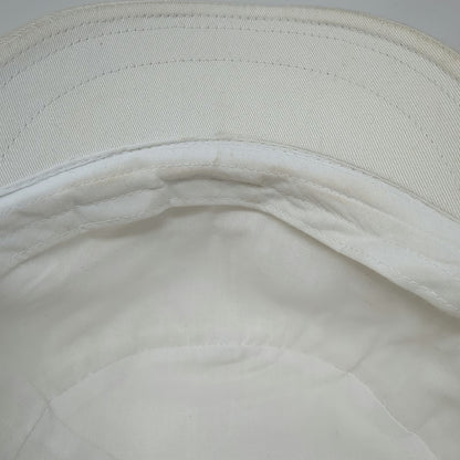 White Army Cap One Size Elastic Back Cotton Cadet Hat Plain Solid Flat Top
