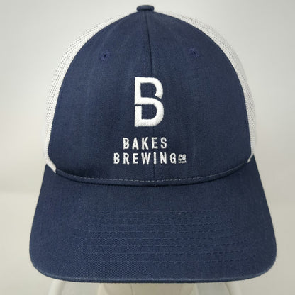 Richardson Trucker Hat Blue White L Mesh Snapback Bakes Brewing Co Embroidered