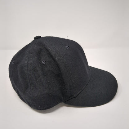 Richardson Pro Model Fitted Hat Black 6 7/8 Solid Blank Vent Holes