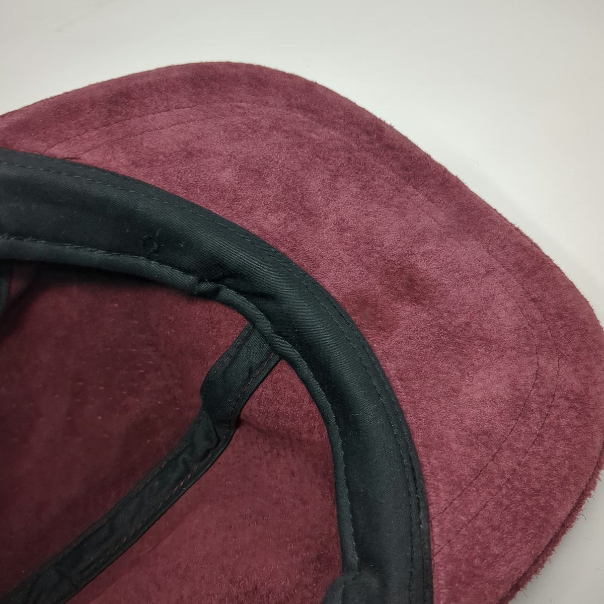 Baseball Cap Red One Size Suede Leather Blank Elastic Back Hat Plain Solid Color