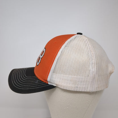 EB Snapback Mesh Back Trucker Hat Orange One Size Colorblock Richardson