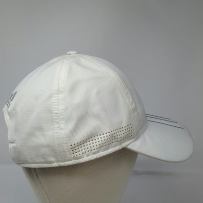 Adidas Baseball Cap White One Size Climacool Perforated 3-Stripe Strapback Hat