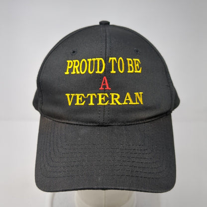 Proud To Be A Veteran Snapback Hat Black OS Adjustable Embroidered Nissun Cap