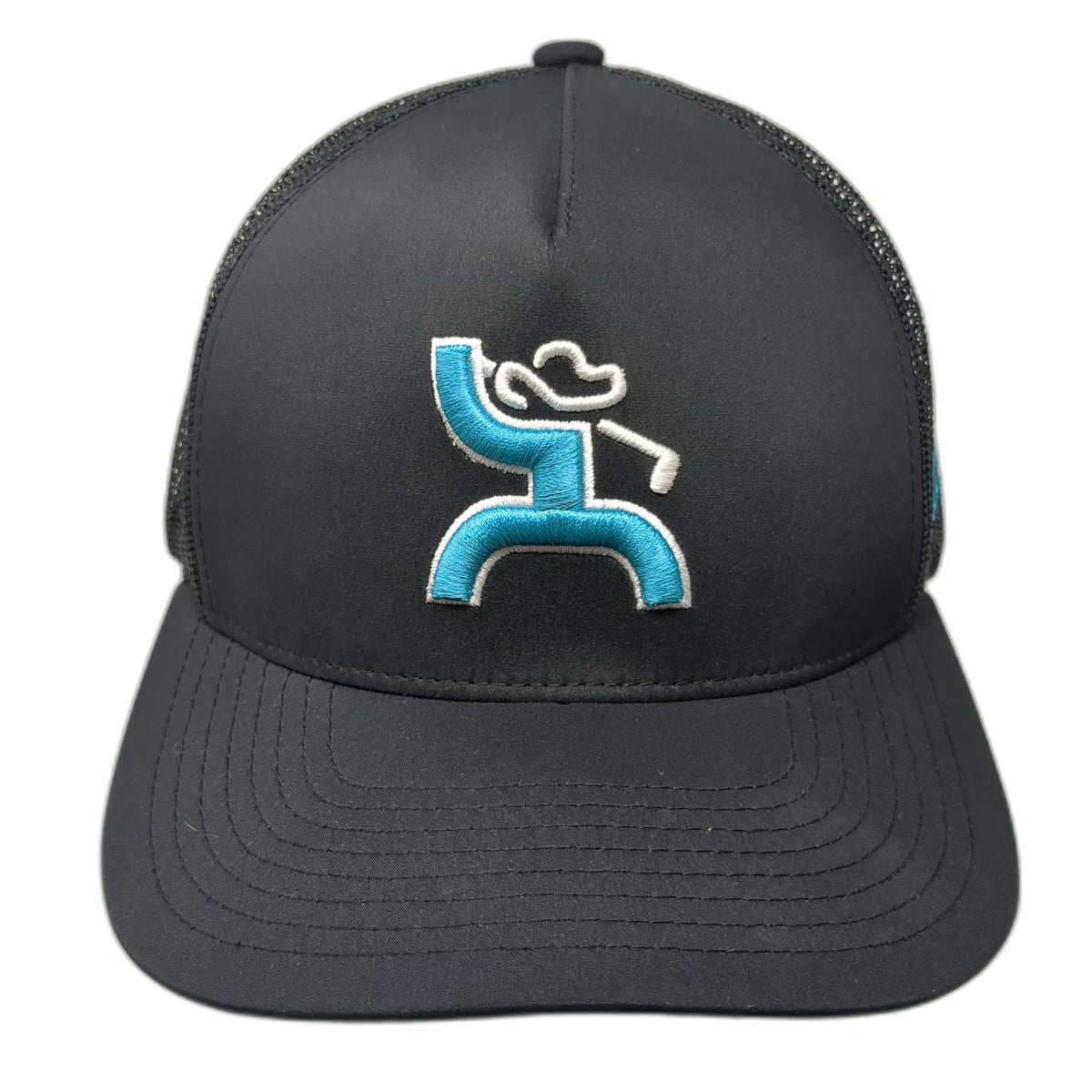 Hooey Trucker Hat Black One Size Golf Embroidery Mesh Snapback Adjustable Cap
