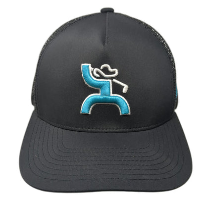 Hooey Trucker Hat Black One Size Golf Embroidery Mesh Snapback Adjustable Cap