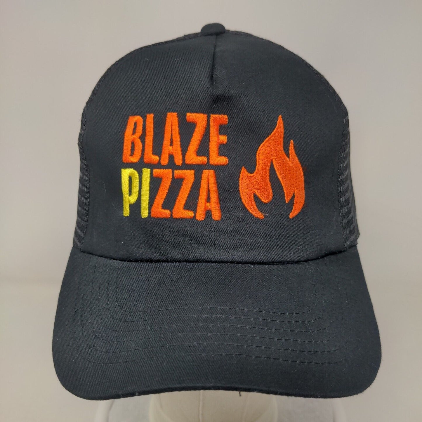 Blaze Pizza Snapback Trucker Hat Black OSFM Adjustable Embroidered Mesh Back Hit