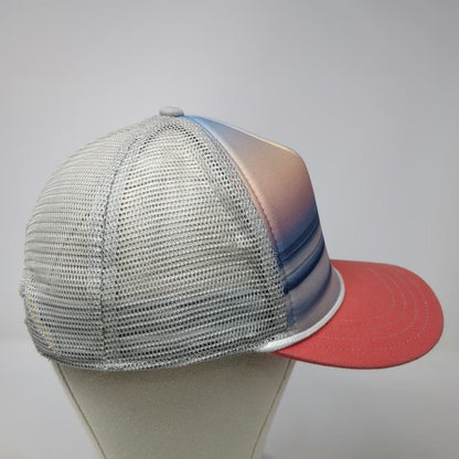 Pistil Trucker Hat Gray One Size Sunset Gradient Mesh Snapback Rope Brim Hat
