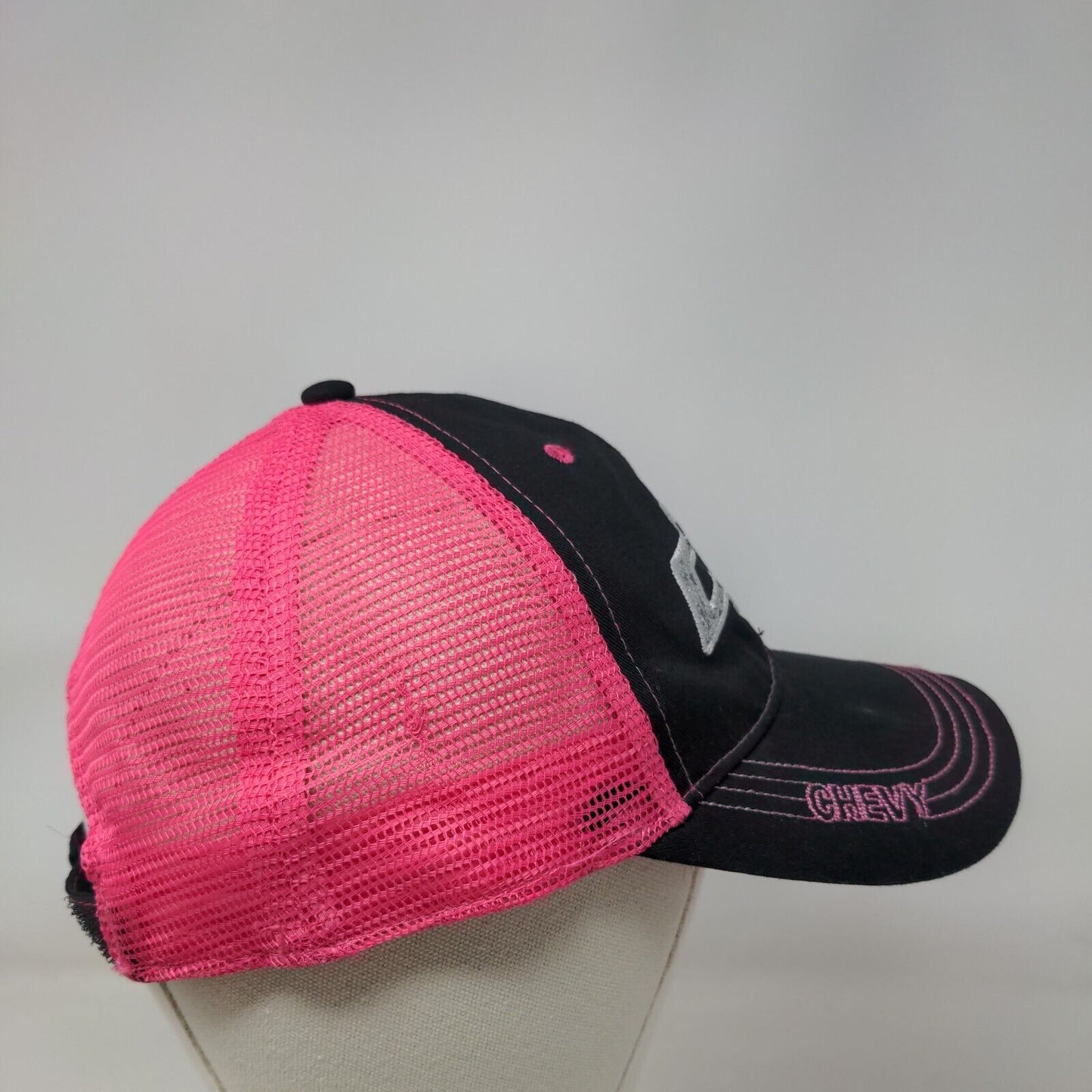 Chevy Strapback Trucker Hat Multicolor OSFM Adjustable Mesh Back Sequin Infinity