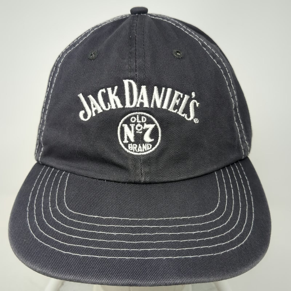 Jack Daniel's Baseball Cap Gray White One Size Old No 7 Contrast Stitch Hat