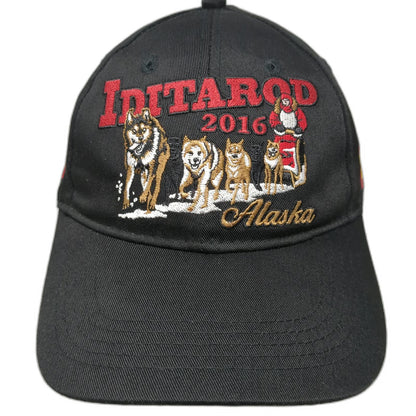 Iditarod Trail Committee Baseball Cap Black OSFM 2016 Sled Dog Race Wells Fargo